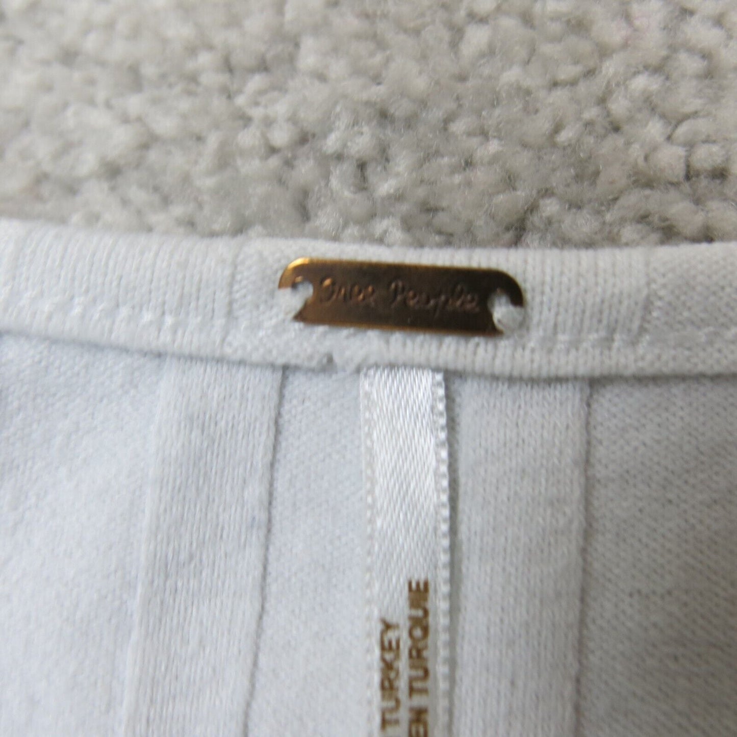 Free People Womens Cardigan Sweater Front Button 3/4 Sleeves White Size Small
