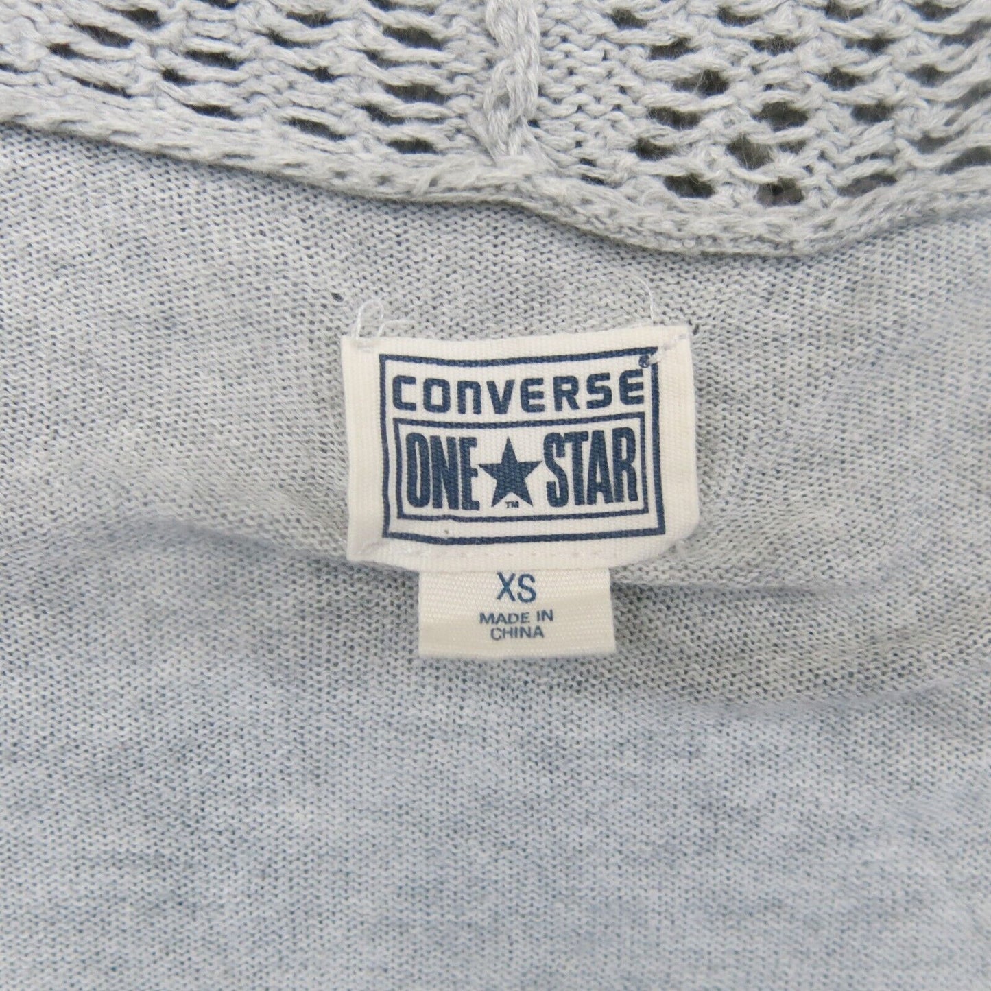 Converse One Star Womens Cardigan Shrug Sweater Open Front Pockets Gray Size XS