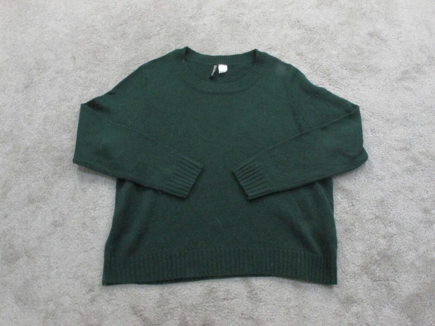 Divided H&M Womens Pullover Knitted Sweater Long Sleeves Crew Neck Green Size L