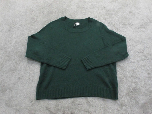 Divided H&M Womens Pullover Knitted Sweater Long Sleeves Crew Neck Green Size L