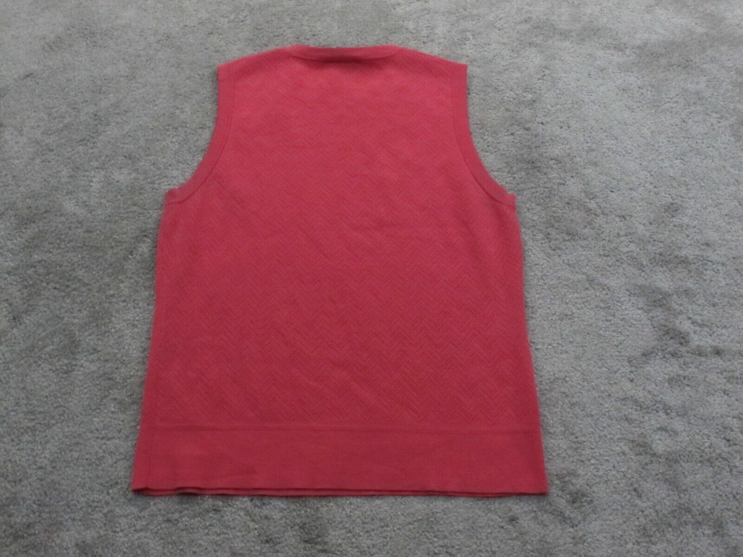 Ann Taylor Womens Knitted Pullover Sweater Sleeveless Crew Neck Red Size Medium