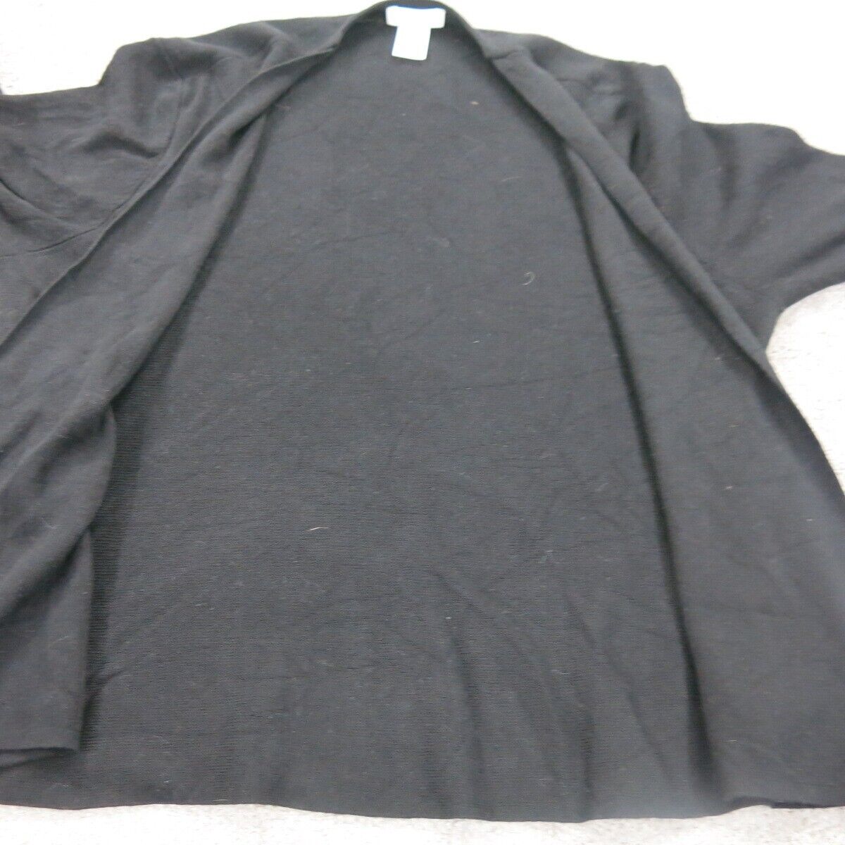 J Jill Womens Open Front Cardigan Sweater Knitted Long Sleeve Black Size Small