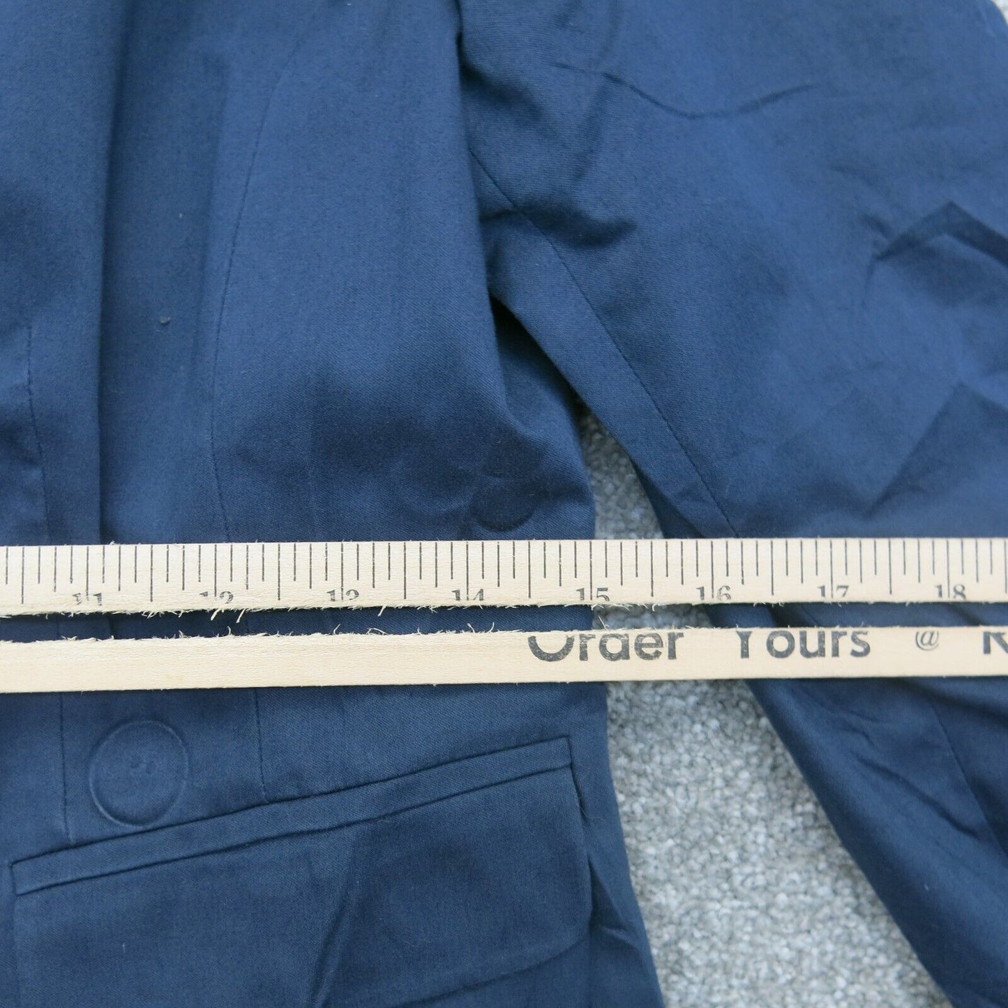 Ann Taylor Womens Blazer Coat Single Breasted Long Sleeves Blue Size 0 Regular