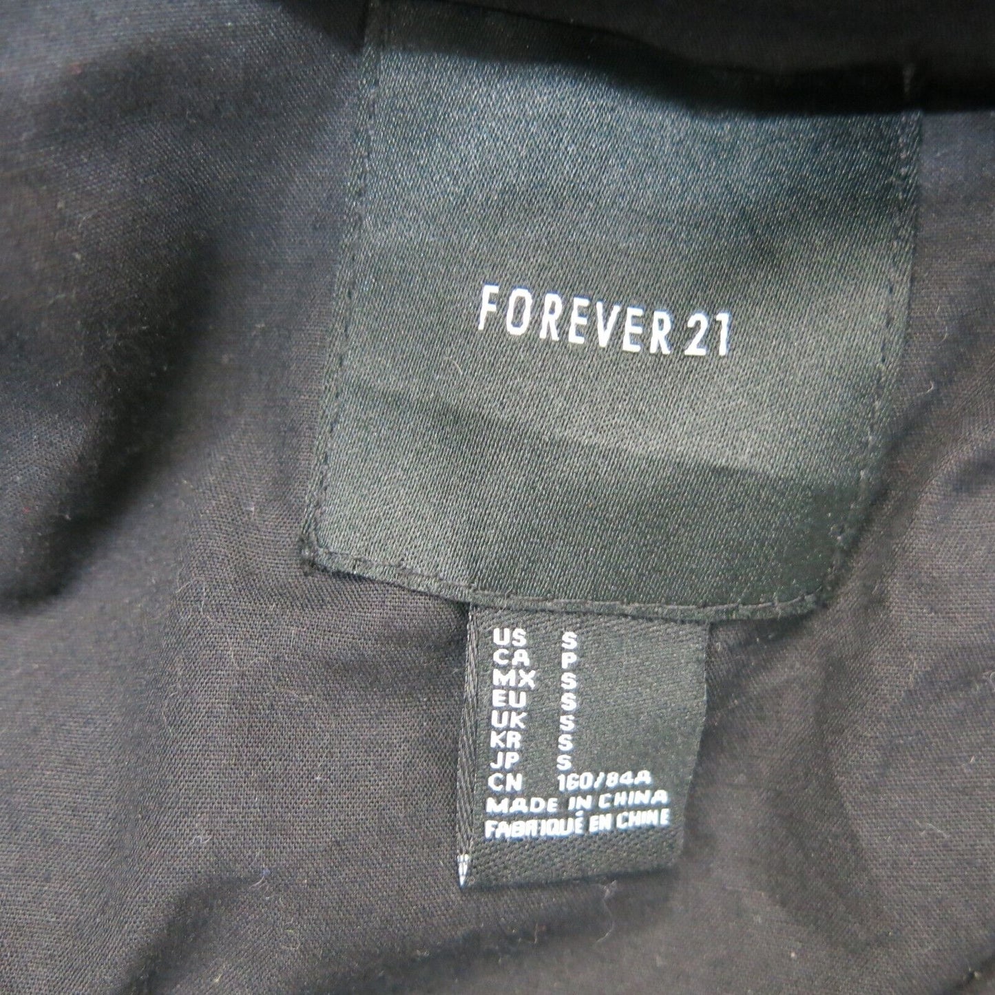 Forever 21 Womens Hooded Sweater Knitted Long Sleeves Full Zip Up Black SZ Small