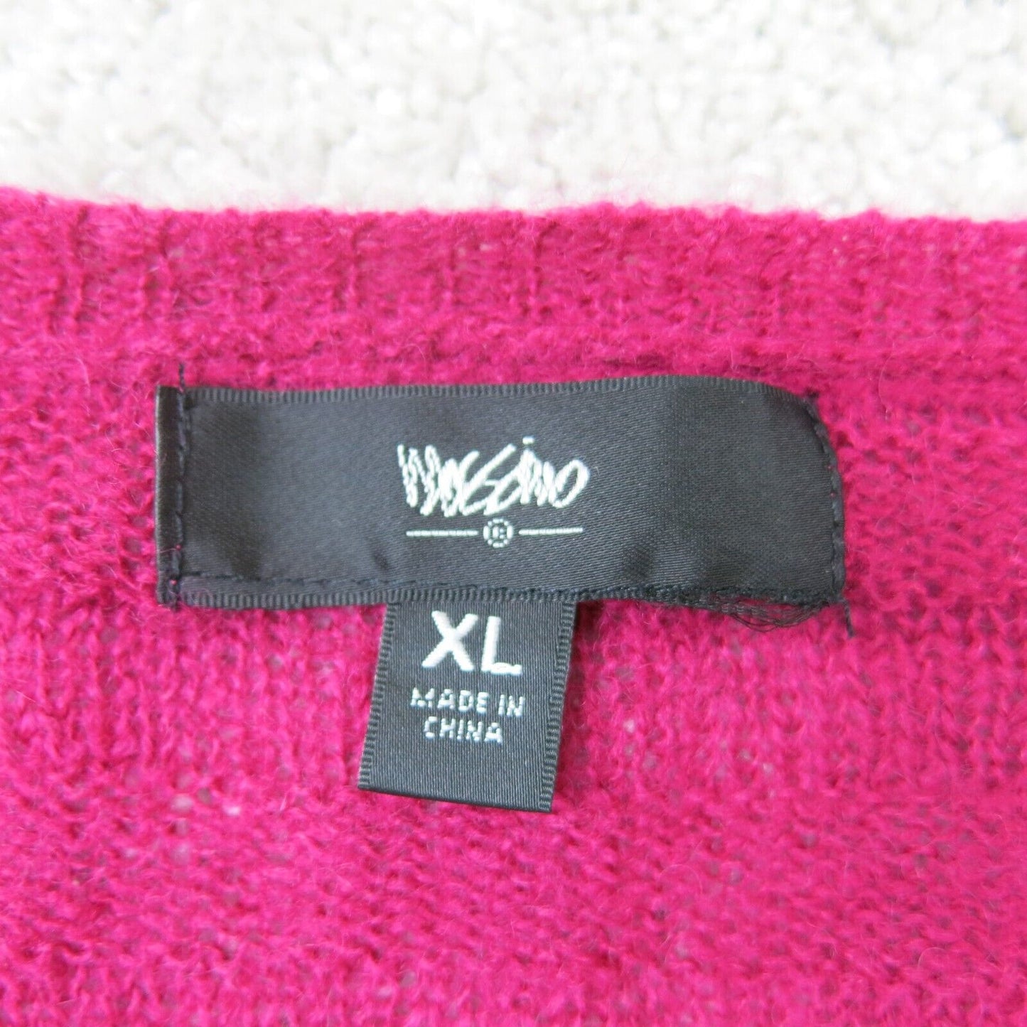 Mossimo Womens Sweater Knitted Pullover Long Sleeves V Neck Red Size X Large