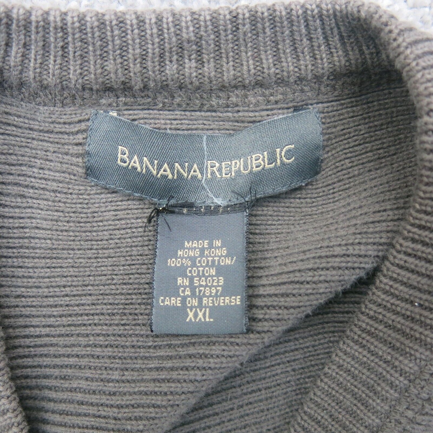 Banana Republic Mens Pullover Sweater Knitted Long Sleeves Slate Brown Size 2XL
