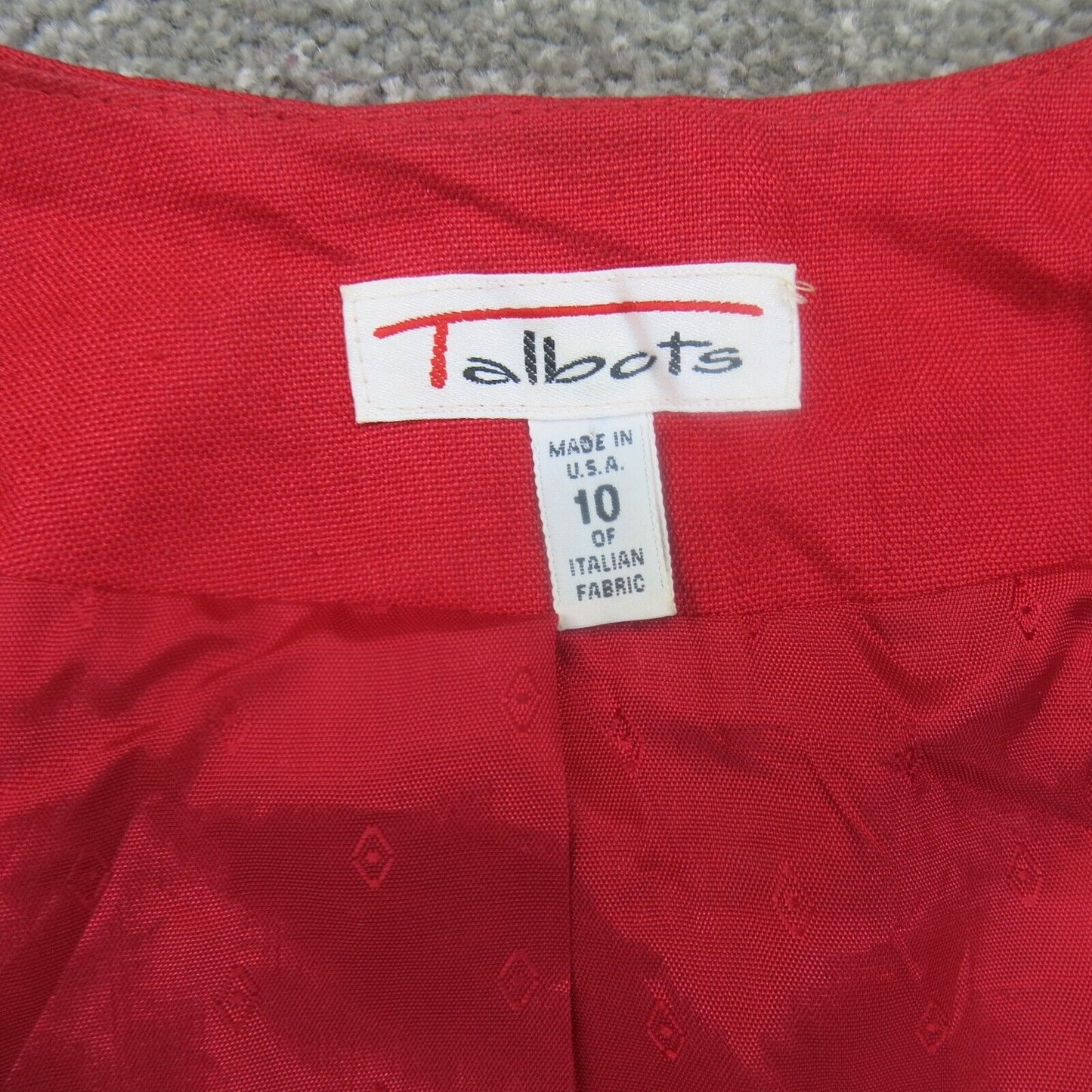 Talbots Womens Blazer Coat Single Breasted Long Sleeve Pockets Red Size 10