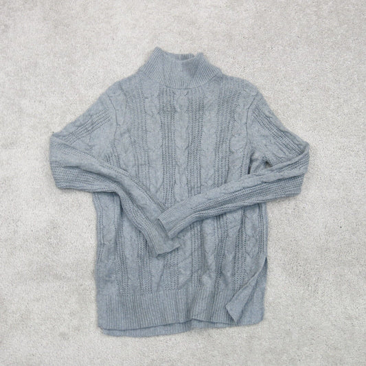 Banana Republic Womens Pullover Sweater Knitted Mock Neck Gray Size Small
