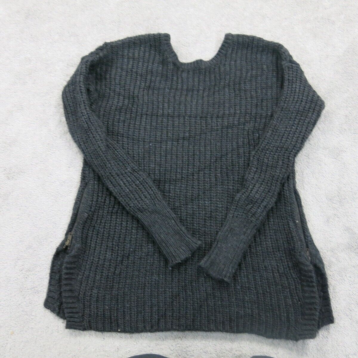 American Eagle Women Pullover Knitted Sweater Long Sleeve Black Size Medium