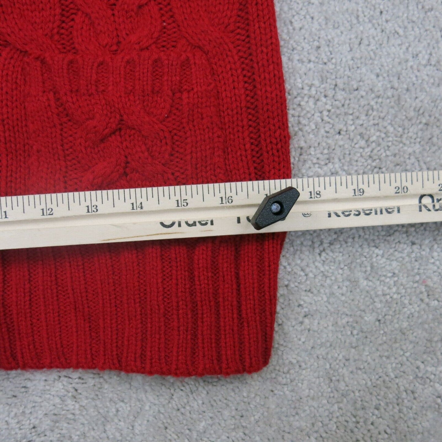 ST Johns Bay Womens Cardigan Sweater Front Button Long Sleeves Red Size Medium