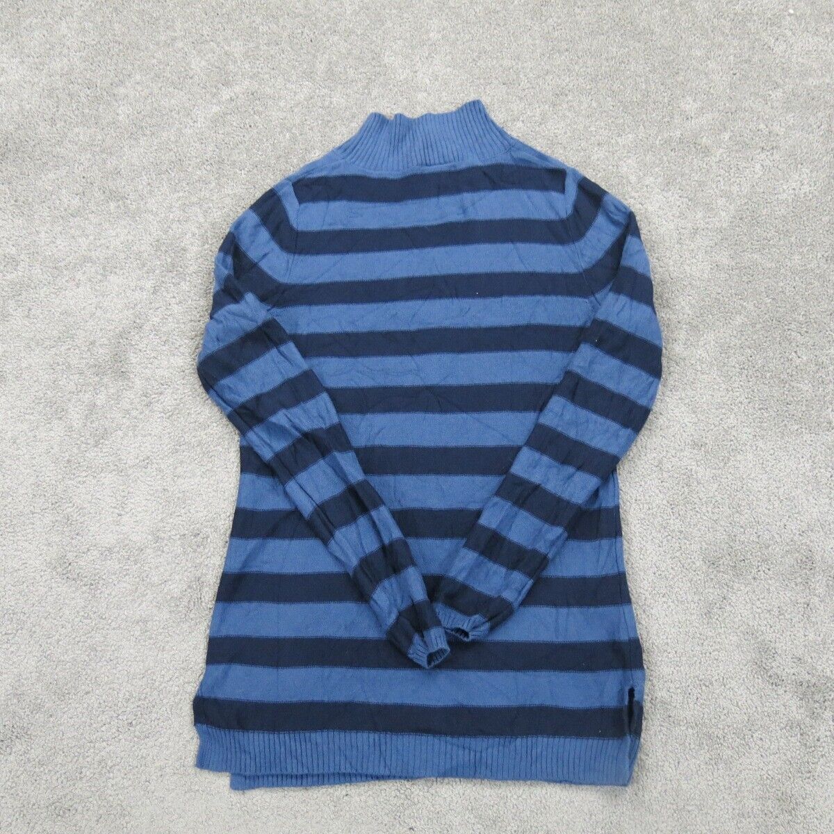 Ann Taylor Women Pullover Knitted Sweater Striped Long Sleeves Blue Size X Small