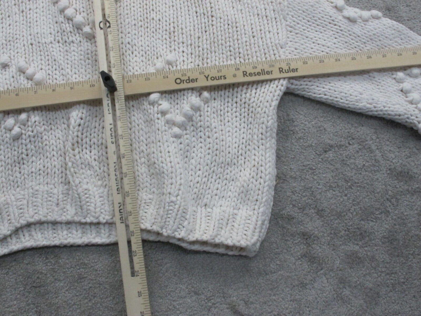 Forever 21 Women Pullover Sweater Knitted Long Sleeve Crew Neck White Size Large