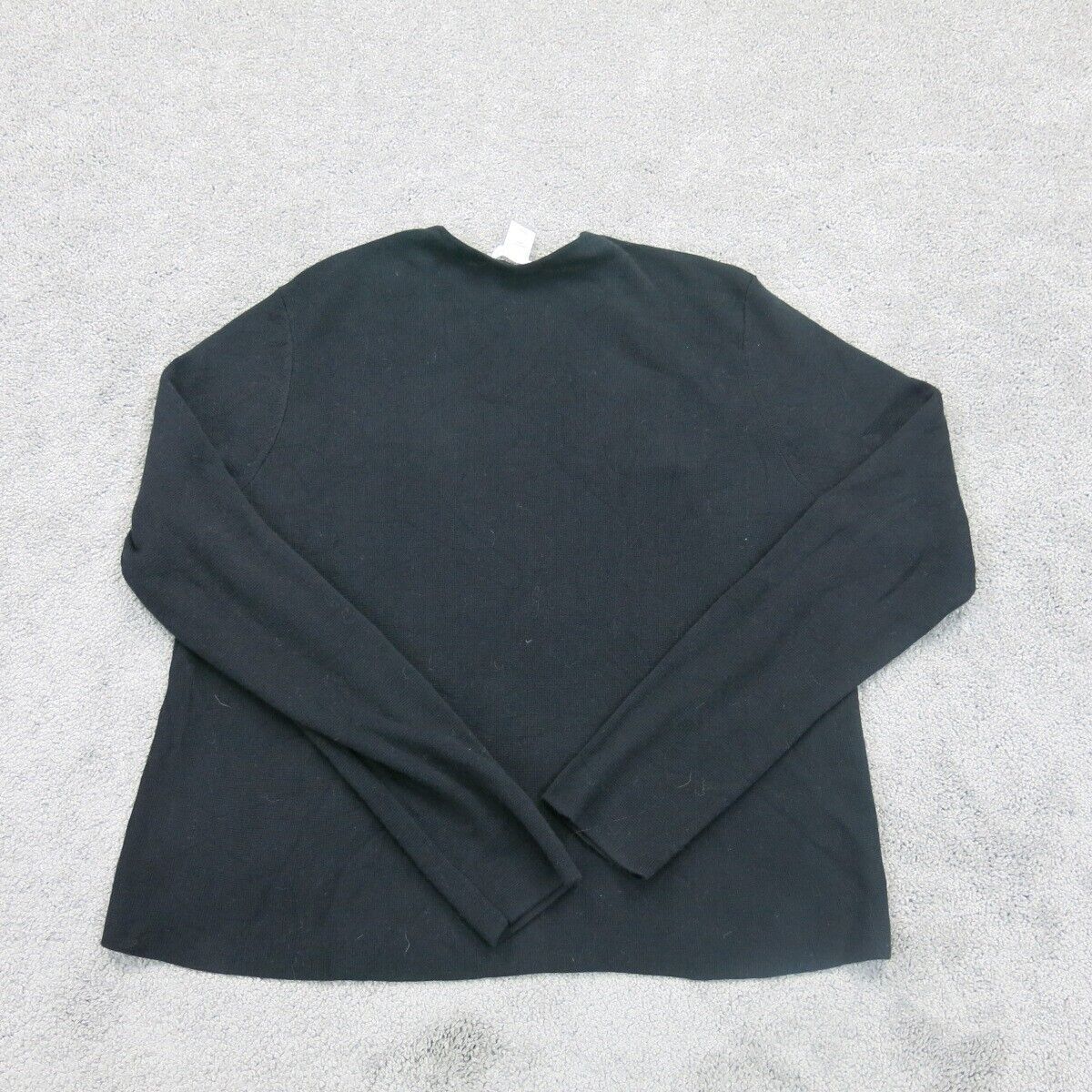 J Jill Womens Open Front Cardigan Sweater Knitted Long Sleeve Black Size Small