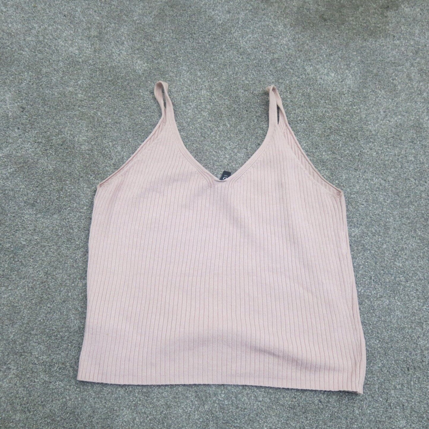 Divided H&M Women Tank Top Spaghetti Strap V Neck Knitted Light Pink Size Medium