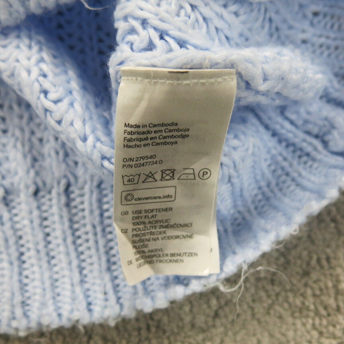 Divided H&M Womens Pullover Knitted Sweater Long Sleeve Crew Neck Aqua Blue SZ M