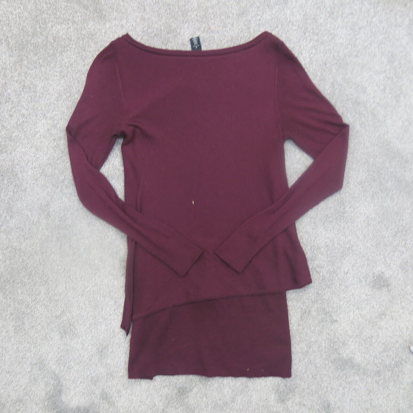 White House Black Market Womens High Low Sweater Long Sleeves Maroon Size Medium