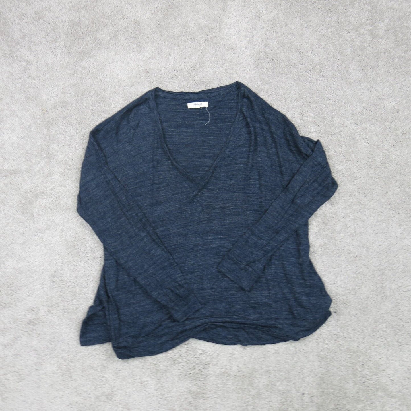Madewell Womens Sweater Pullover Knitted Long Sleeves Deep V Neck Blue Size M
