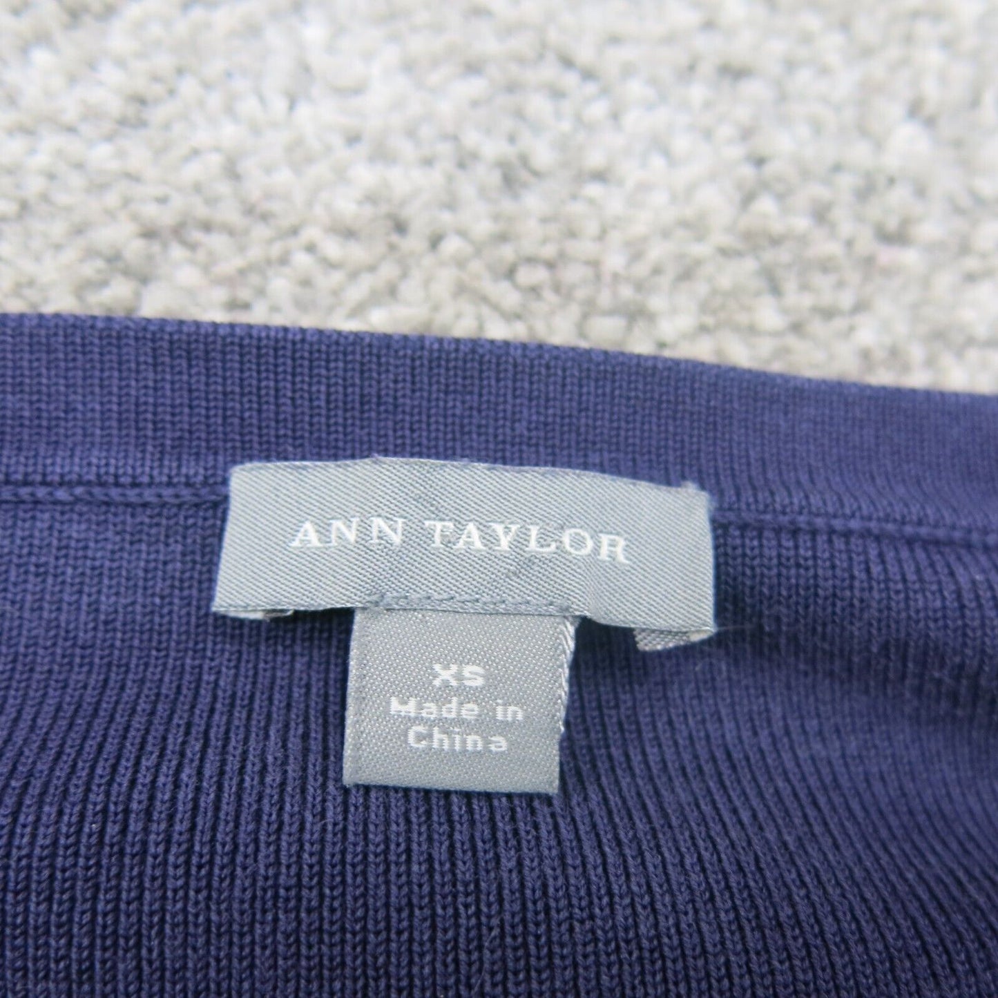 Ann Taylor Womens Cardigan Sweater Long Sleeves Front Button Purple Size XS