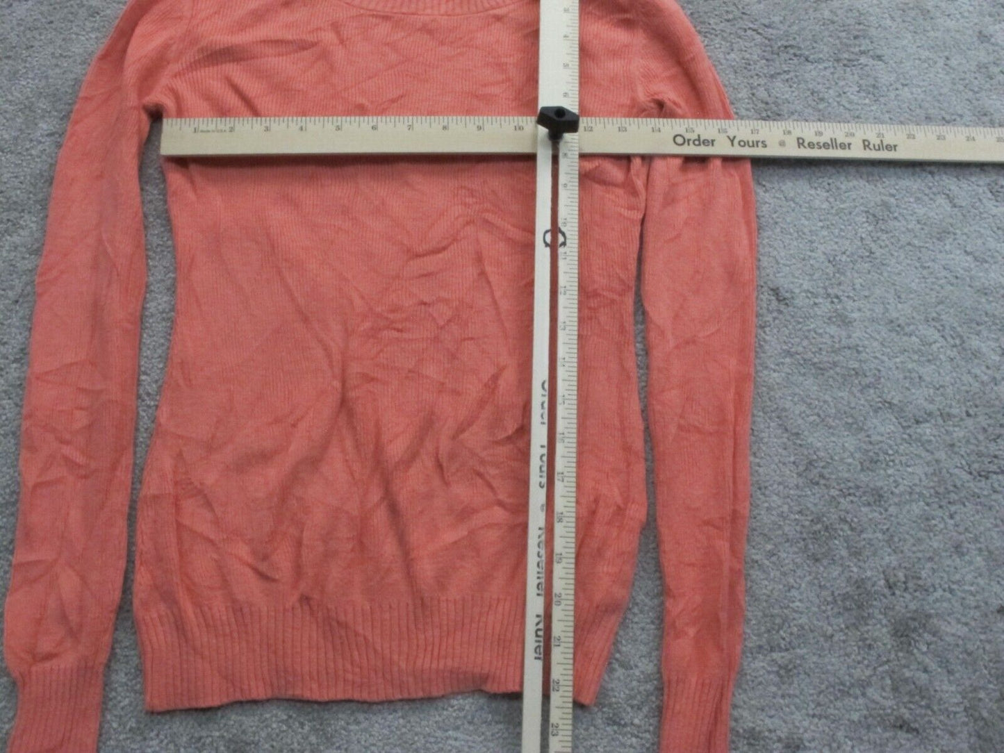 Express Women Pullover Sweater Knitted Long Sleeve Boat Neck Carrot Pink Size XS