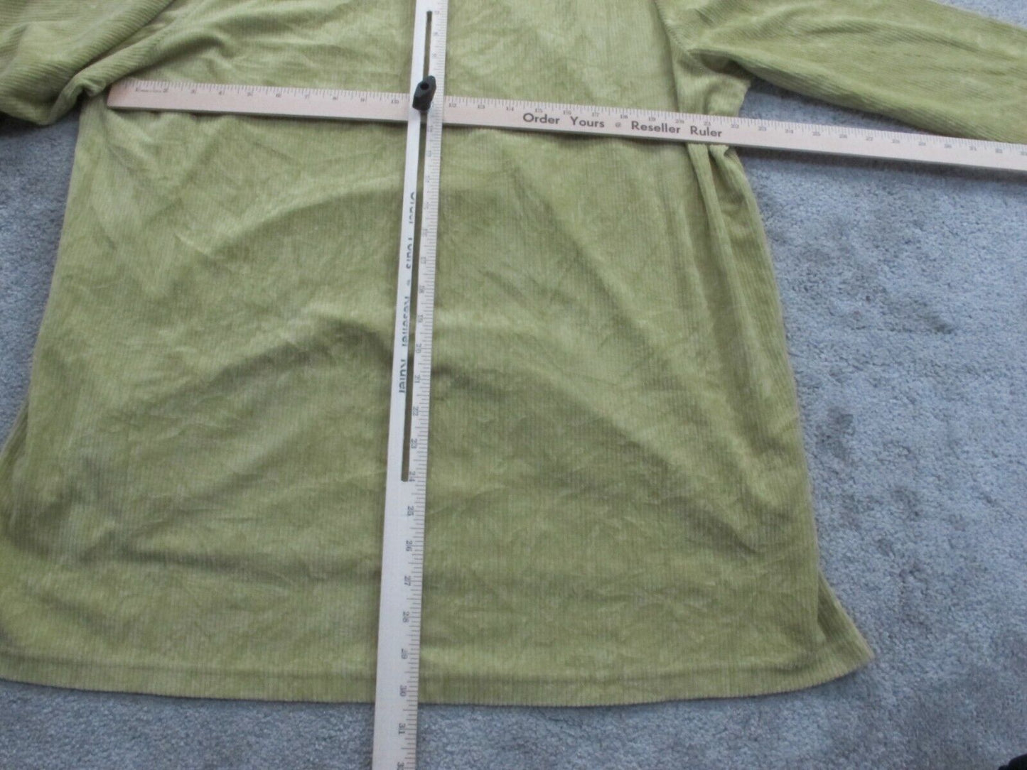 Lands End Womens Pullover Knit Sweater Round Neck Long Sleeves Green Size 1X
