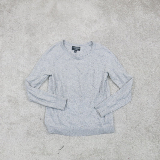 Banana Republic Pullover Sweater Round Neck Long Sleeves Gray Size Medium