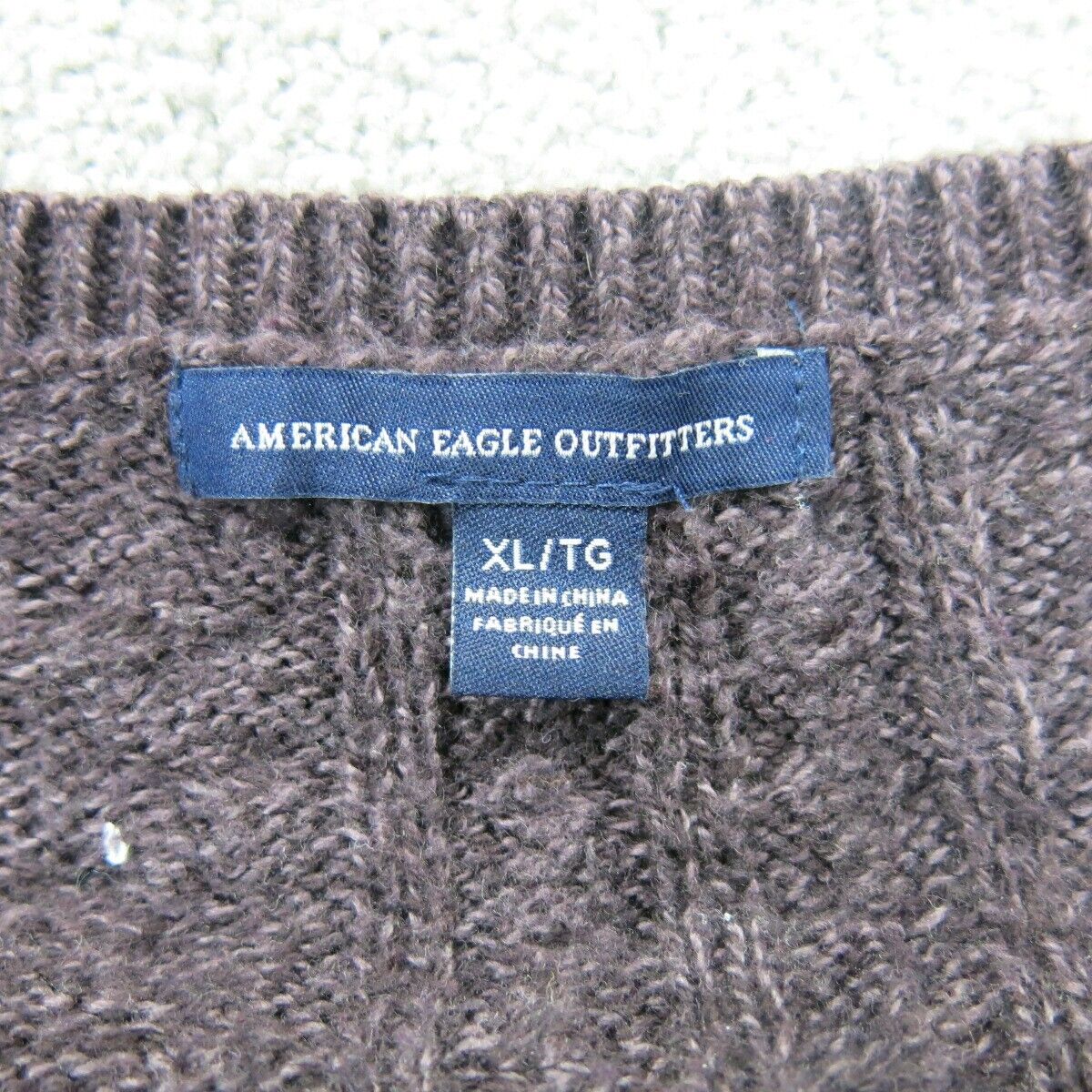 American Eagle Women Pullover Sweater Knitted Long Sleeves Dark Gray Size XL