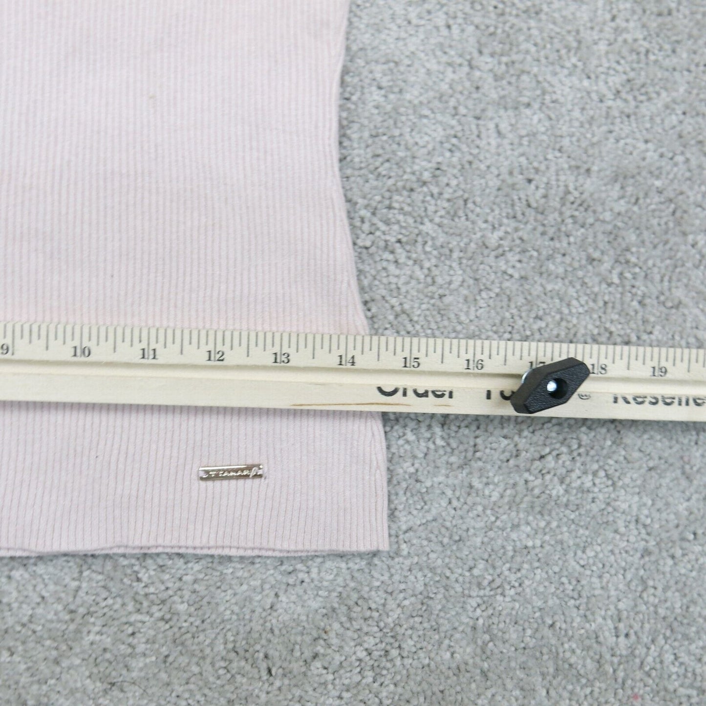 Tahari Womens Sweater Knitted Pullover 1/4 Sleeves Crew Neck Light Pink Size PM