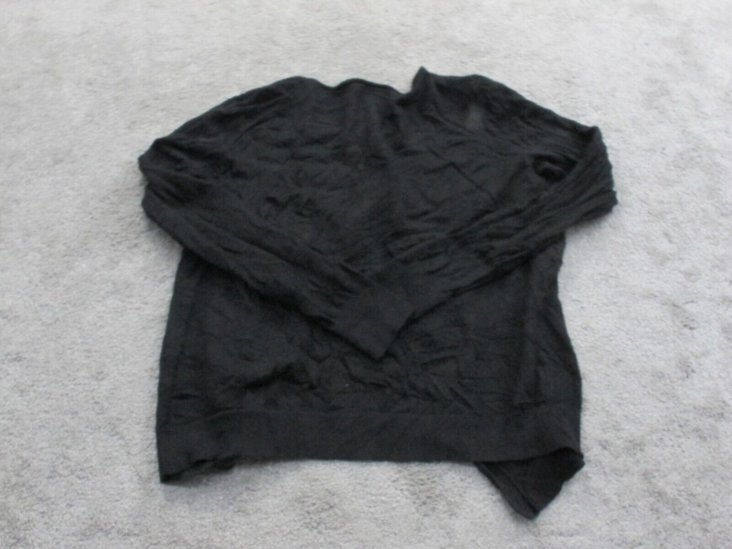 Ann Taylor Womens Cardigan Sweater Front Button Long Sleeves Black Size Medium
