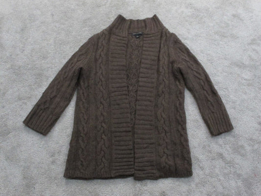 Banana Republic Womens Cardigan Sweater 3/4 Sleeves Open Front Brown Size XS