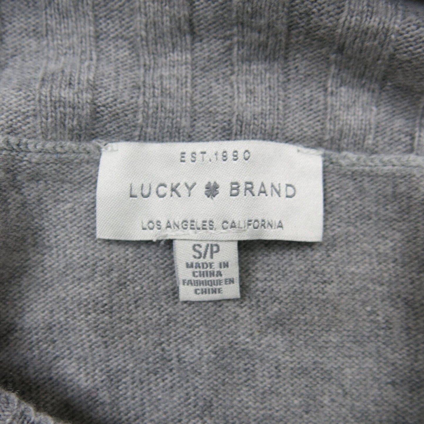 Lucky Brand Women Knitted Sweater Striped Long Sleeve Stretch Blue Gray Size S