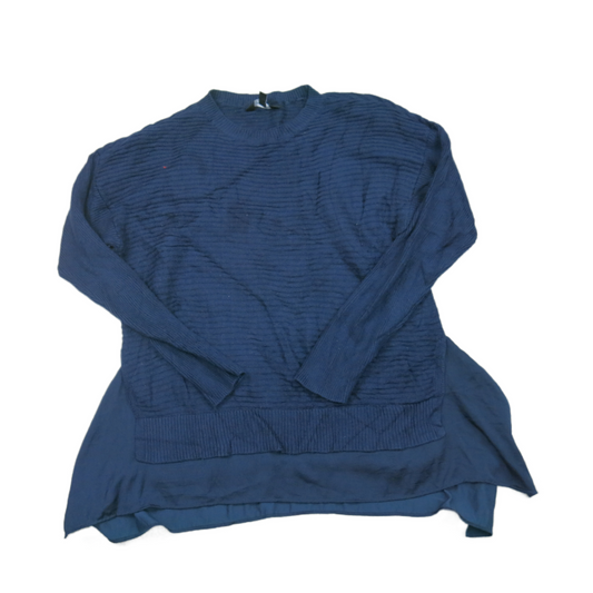Simply Vera Vera Vang Womens Sweater Knitted Pullover Long Sleeve Navy Blue SZ M