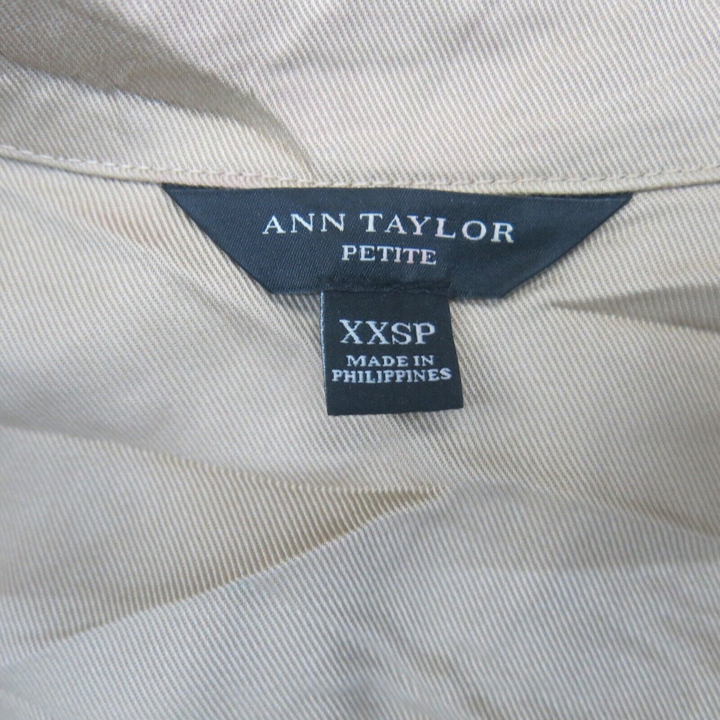 Ann Taylor Womens Pea Coat Single Breasted Long Sleeves Pockets Beige Size XXSP