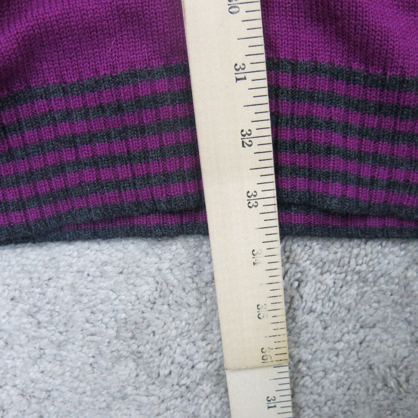 Express Womens Sweater Dress 3/4 Sleeves V Neck Striped Black Purple Size Medium