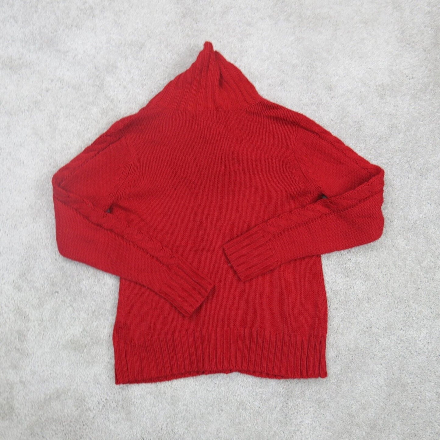 ST Johns Bay Womens Cardigan Sweater Front Button Long Sleeves Red Size Medium