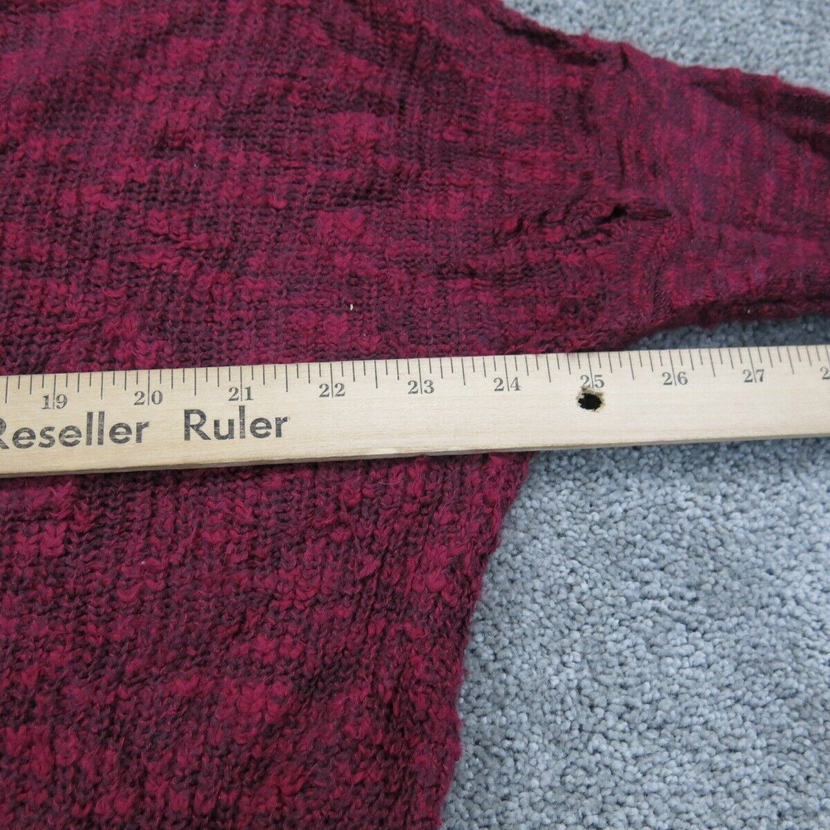 Express Women Pullover Sweater Knitted Long Sleeve Round Neck Maroon Size Small
