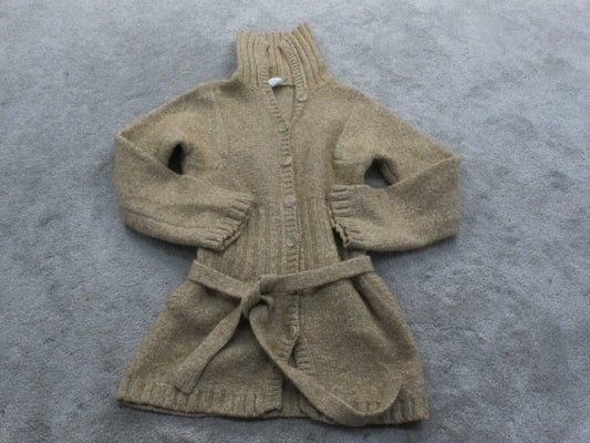J. Crew Women Knitted Kaftan Robs Long Sleeves Tie Waist Beige Size Petite Small