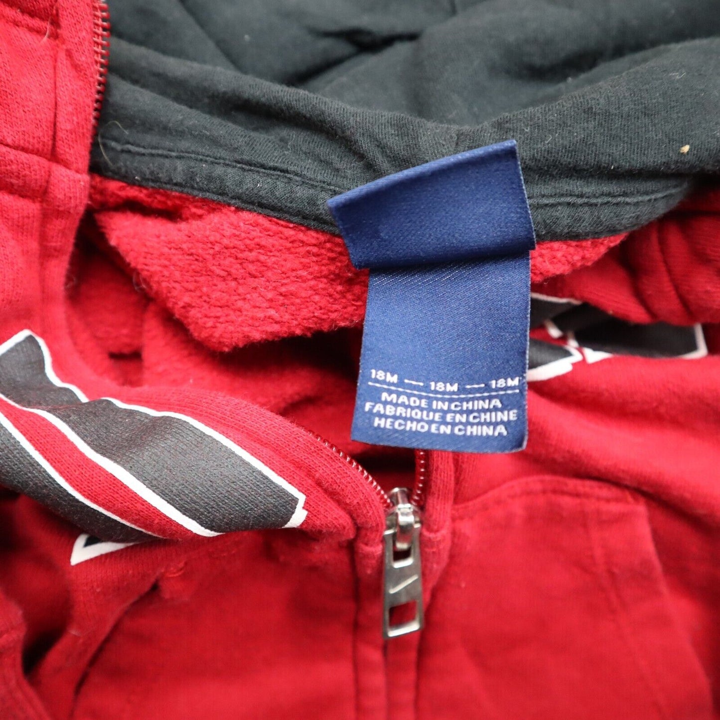 Nike Hoodie Jacket Boys Size 18M Red Full Zip Up Jacket Long Sleeve Solid Logo