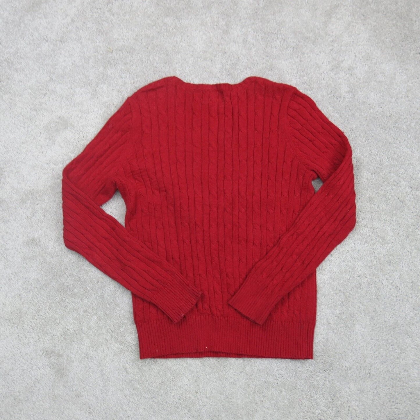ST John's Bay Womens Sweater Knitted Pullover Long Sleeve Crew Neck Red Size M