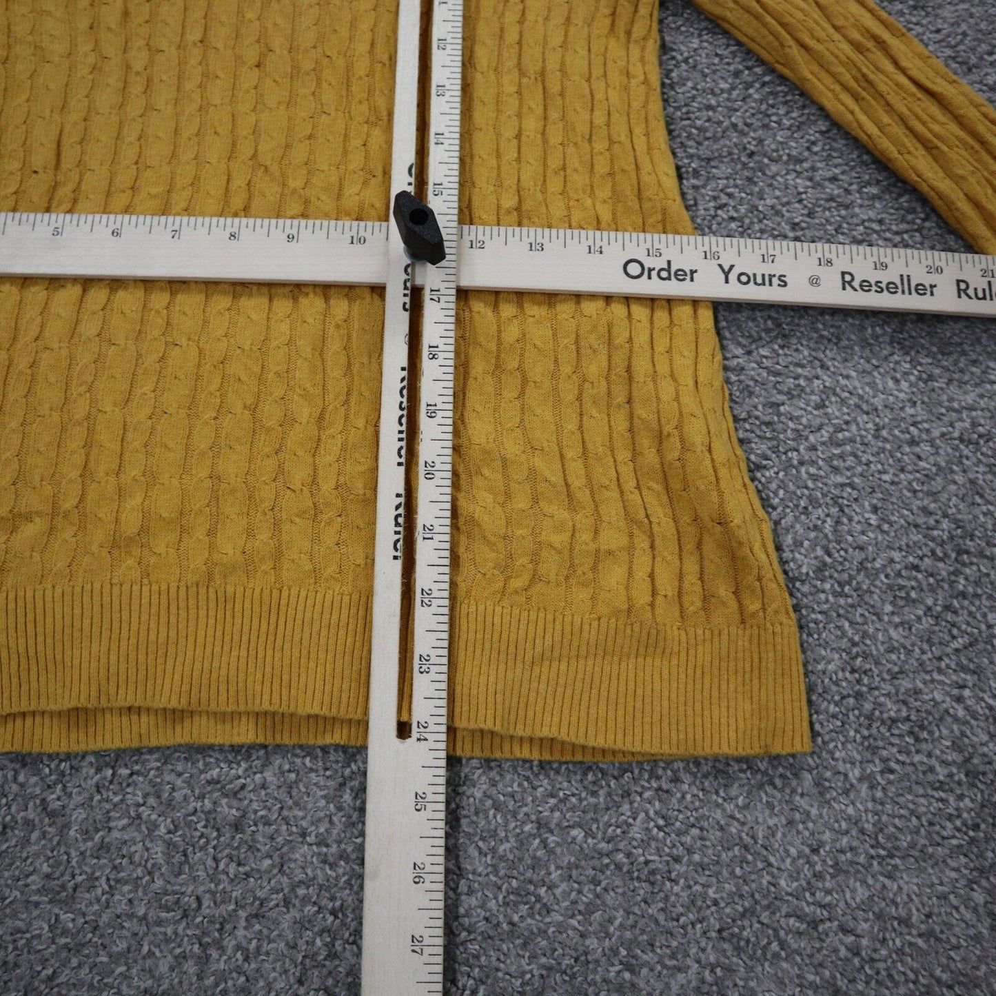 Tommy Hilfiger Womens Pullover Sweater Deep V Neck 100%Cotton Mustard Size Large