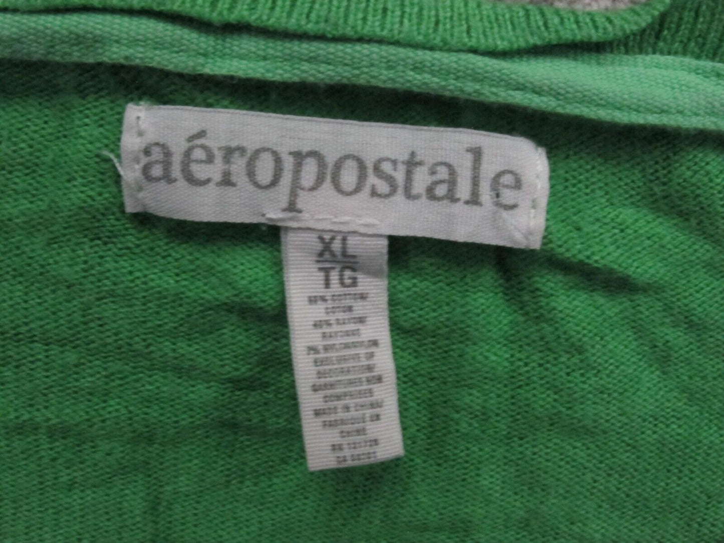 Aeropostale Womens Cardigan Knitted Sweater Long Sleeves Dark Green Size X Large