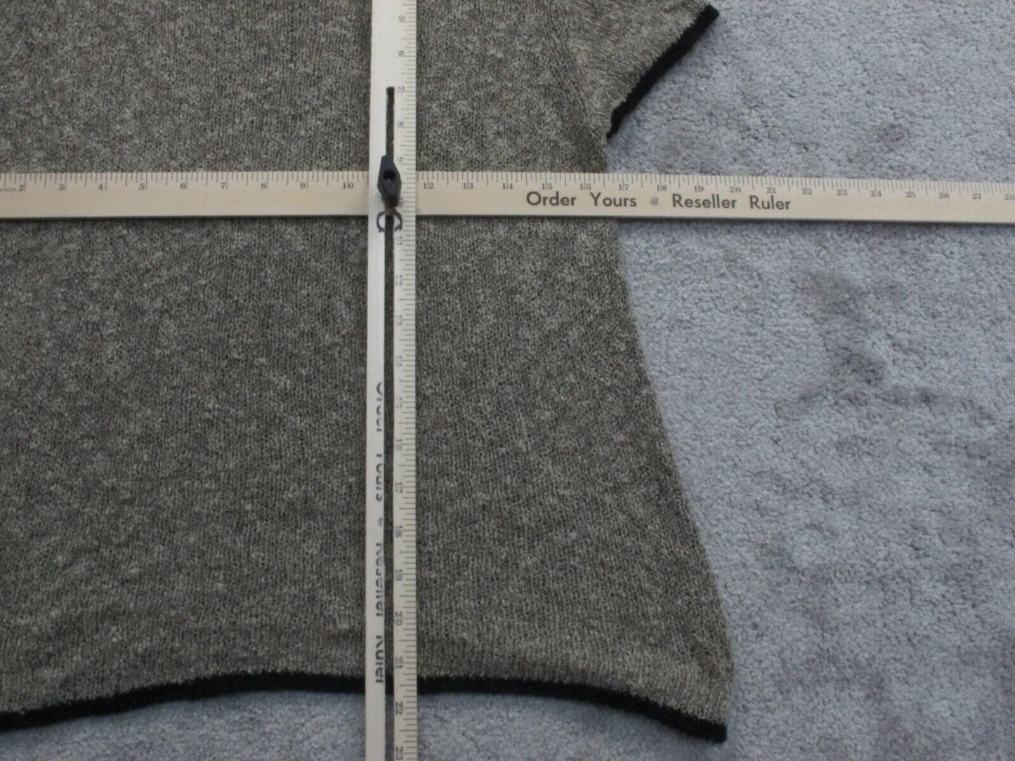 Zara Basic Womens Pullover Sweater Knitted Crew Neck Cap Sleeves Gray Size Small