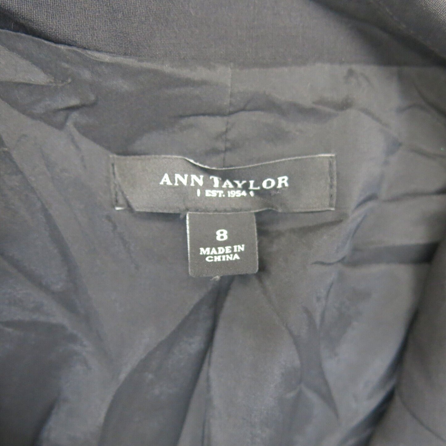 Ann Taylor Mens Blazer Coat Single Breasted Long Sleeves Pockets Black Size 8