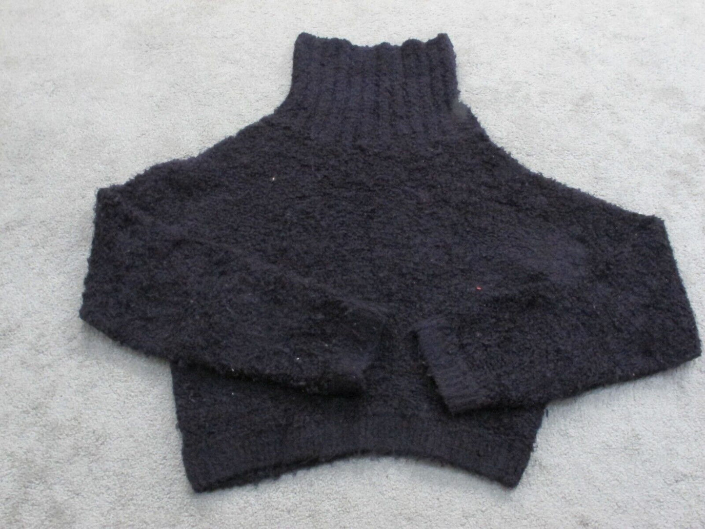 Express Womens Pullover Cropped Sweater Long Sleeve High Neck Purple Size Medium