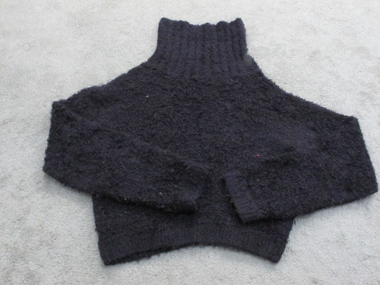 Express Womens Pullover Cropped Sweater Long Sleeve High Neck Purple Size Medium