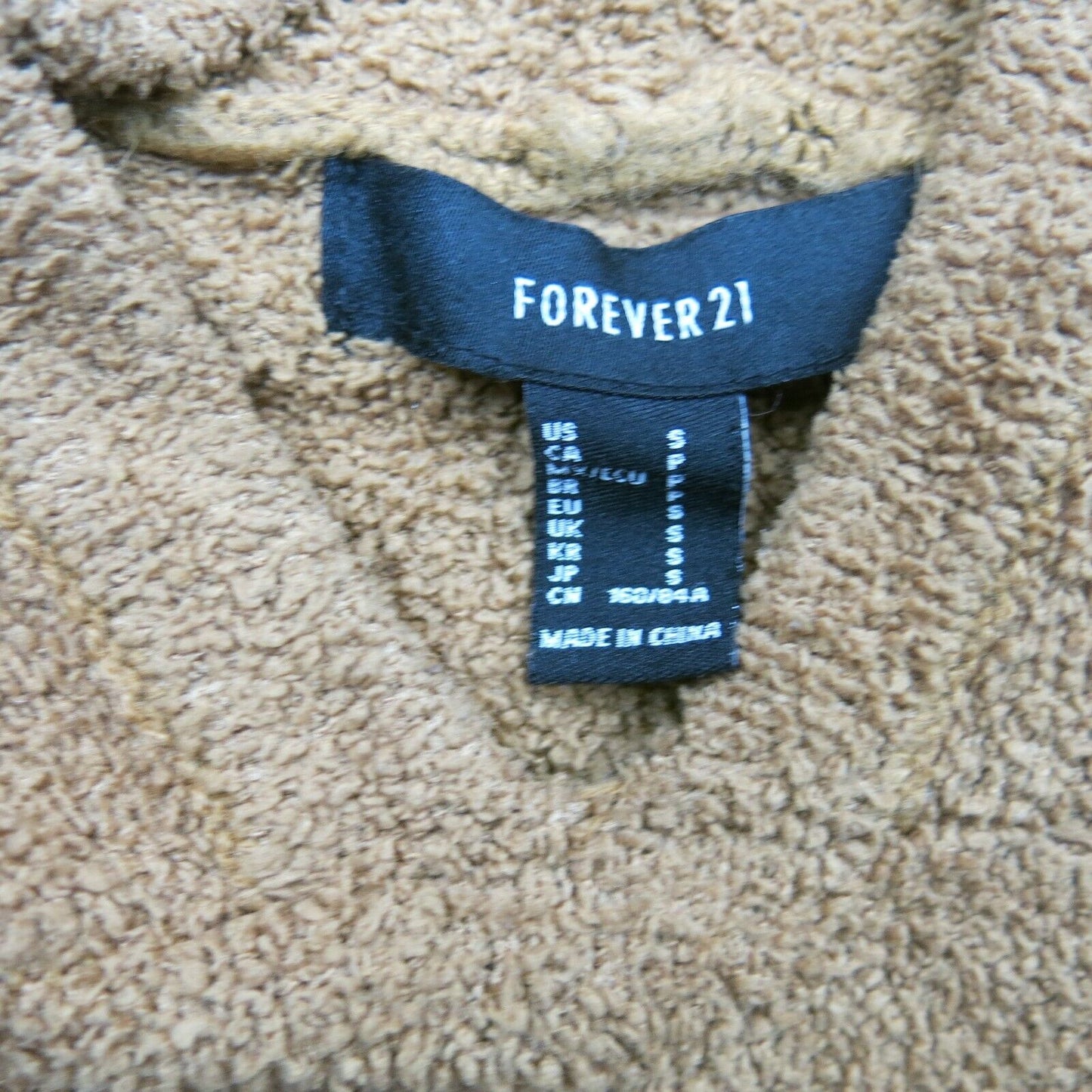 Forever 21 Womens Hoodie Long Sleeves Kangaroo Pockets Tan Brown Size Small