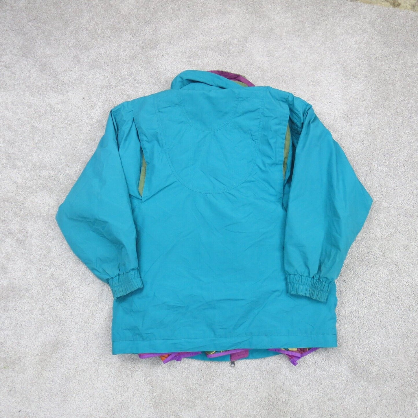 London Fog Womens Windbreaker Jacket Full Zip Up Long Sleeves Blue Size Large
