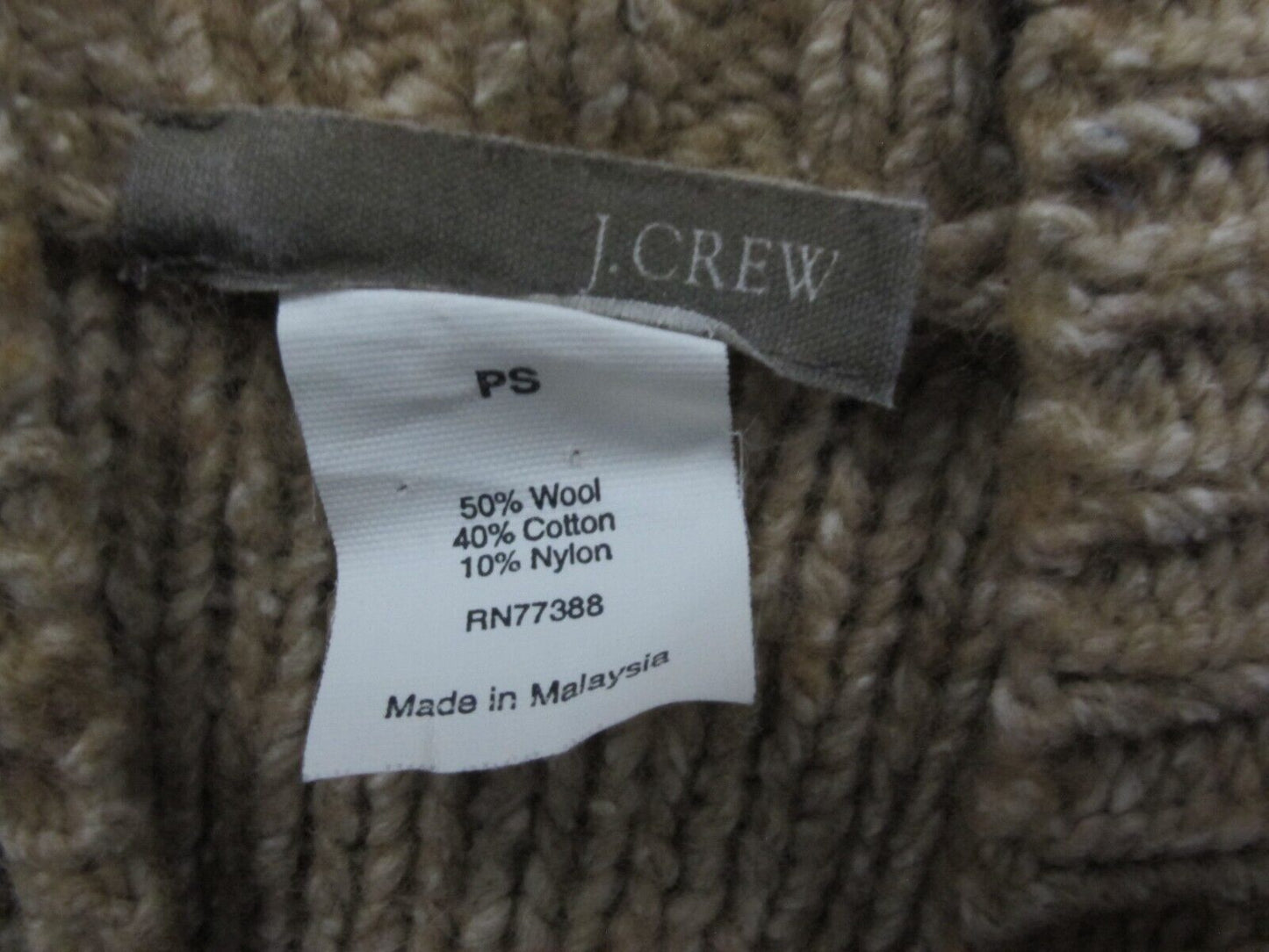 J. Crew Women Knitted Kaftan Robs Long Sleeves Tie Waist Beige Size Petite Small