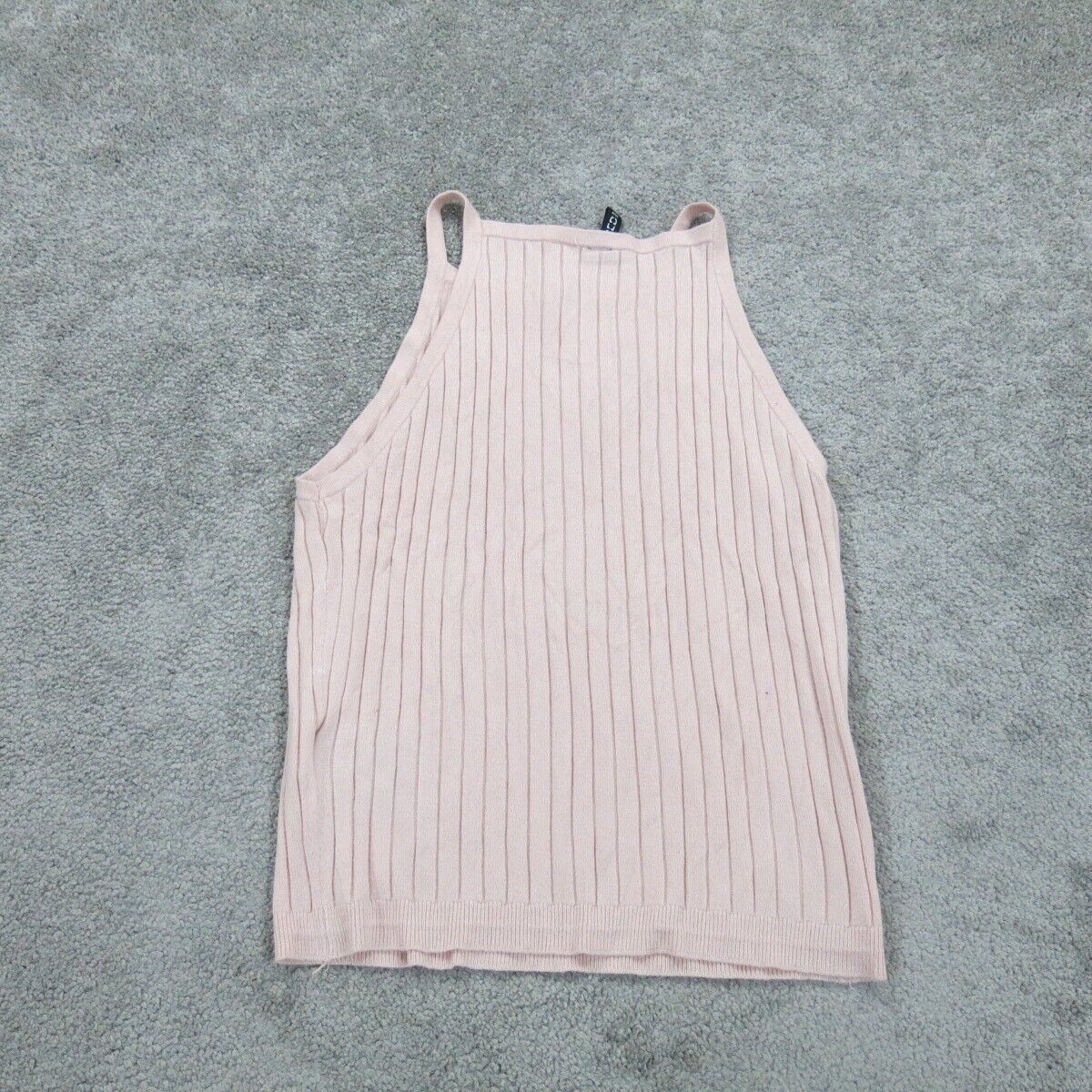 H&M Womens Pullover Knitted Sweater Sleeveless Square Neck Light Pink Sz Medium