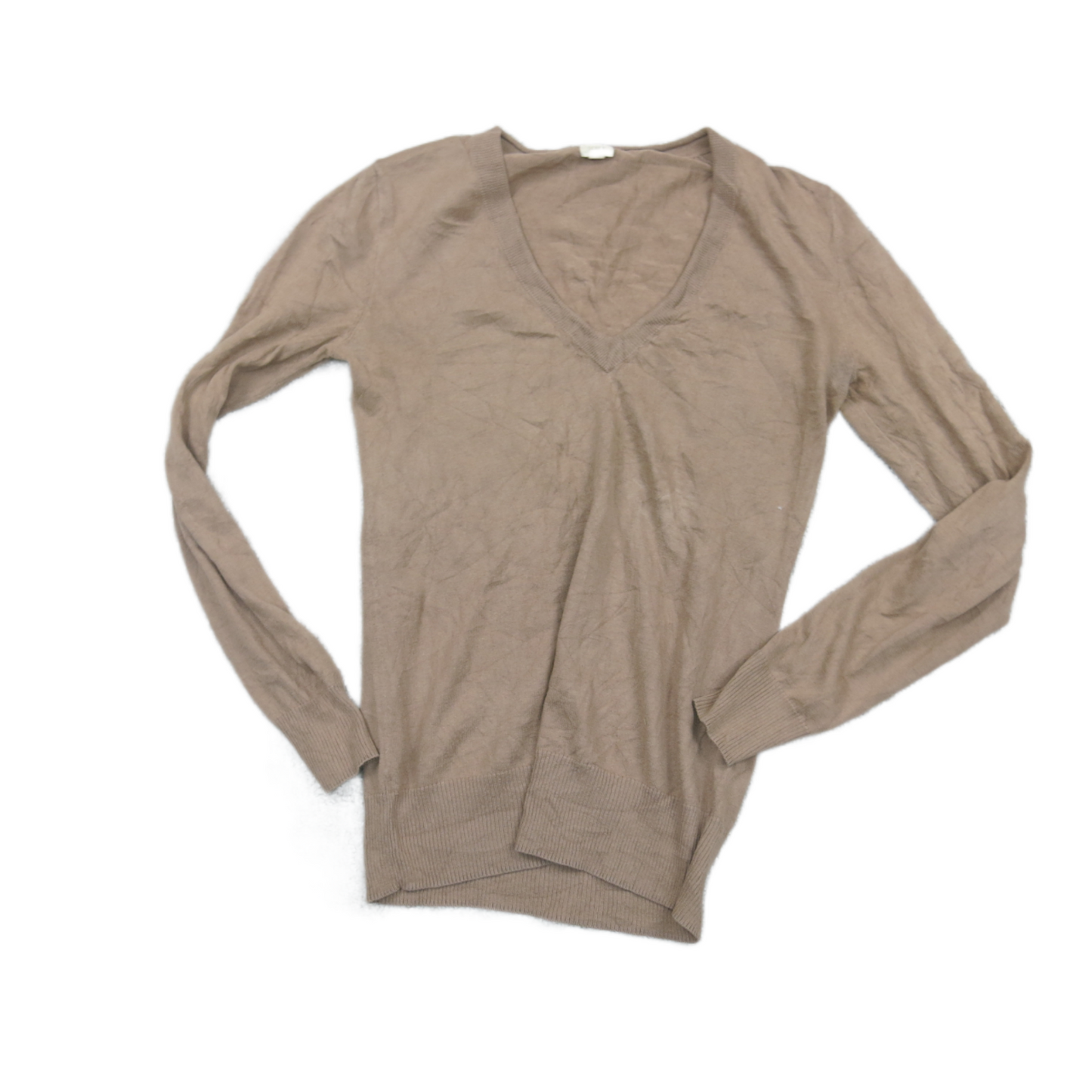 J. Crew Womens Sweater Knitted Pullover Long Sleeve V Neck Khaki Size X Small