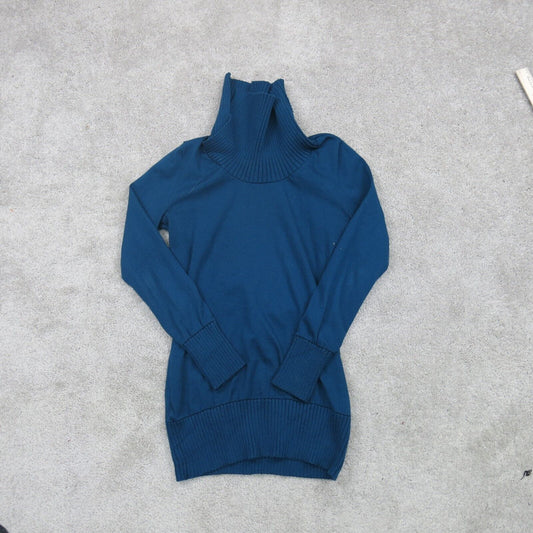 The Limited Womens Sweater Knitted Pullover Long Sleeves Turtle Neck Navy Blue M